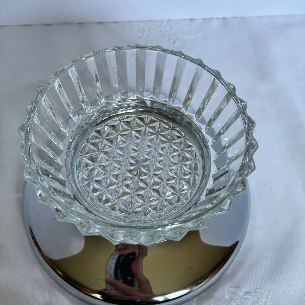 Vtg Kromex Buffeteria Lazy Susan Center Removeable Bowl MCM Hollywood Regency